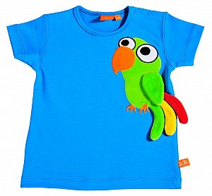 T-Shirts rot und blau mit Papagei