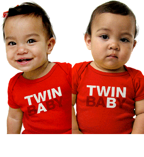 Bodys TWIN BABY A und B rot
