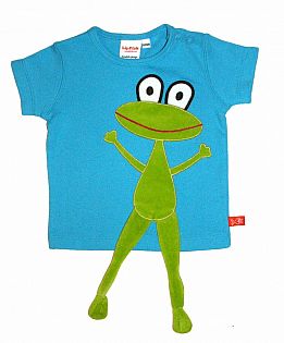 T-Shirts kurzarm kirschrot und türkis mit Frosch