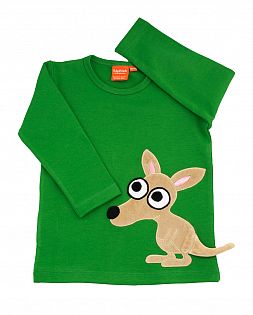 Shirtkleid lang pink und Langarmshirt grün Känguru