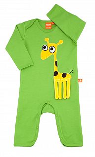Jumpsuits lang grün Giraffe und Eule