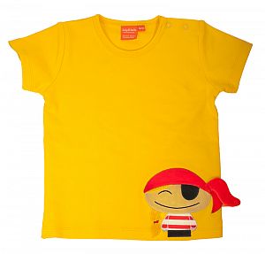 T-Shirt gelb Piratin und grün Captain