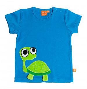 T-Shirt blau Schildkröte und grün Giraffe