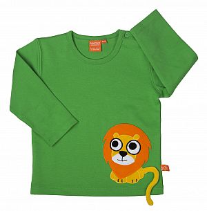 Jumpsuit blau und T-Shirt grün Löwe