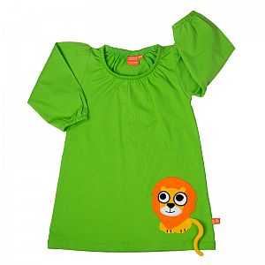 Kleidchen grün und T-Shirt braun Löwe
