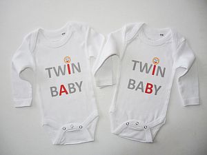 Bodys Twin Baby A und B rot