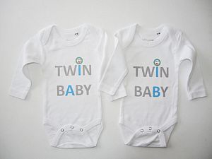 Bodys Twin Baby A und B blau