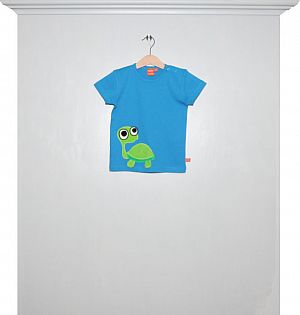 T-Shirt blau Schildkröte