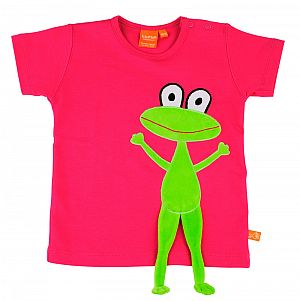 T-Shirts kurzarm kirschrot mit Frosch