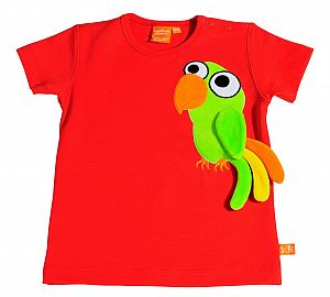 T-Shirt rot mit Papagei