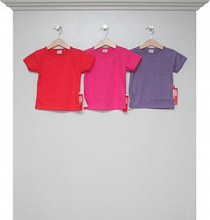 T-Shirts red, fuchsia und lila
