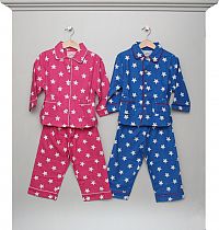 Pyjamas 2-teilig pink und blau mit Sternen
