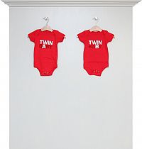 Bodys TWIN BABY A und B rot