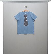 Shirt hellblau mit grauer Krawatte Punkte
